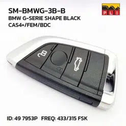 SM-BMWG-3B-B BMW BDC System Smart Remote 4Button (G serie shape Black)