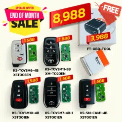 BUY Xhorse XM-TOYOTA 5pcs + shells FREE FT-OBD MINI OBD Tool