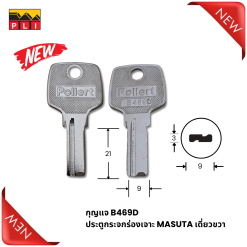 B469D ประตูกระจกร่องเจาะ MASUTA เดี่ยวขวา