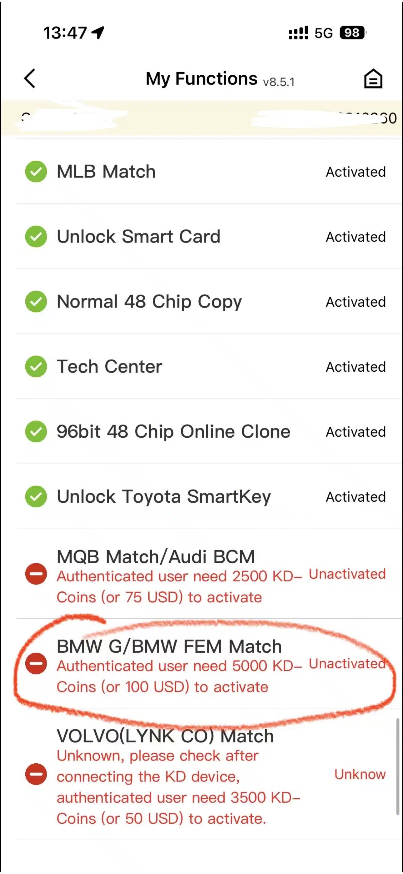 recharge keydiy wallet