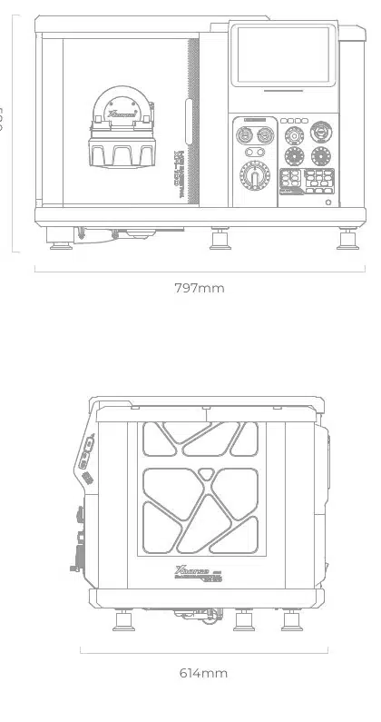 ขนาดเครื่อง XM-100 797 x 614 x 580 มม.